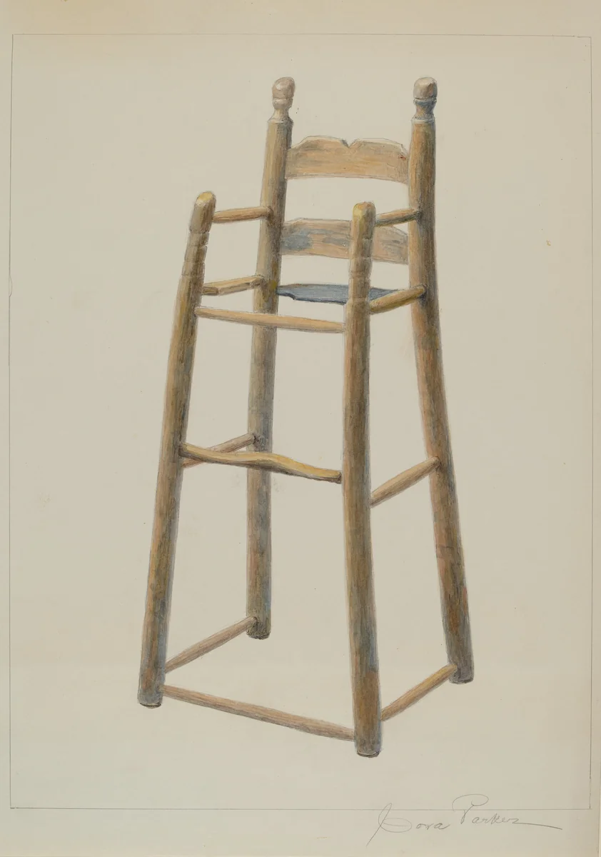 Child's High Chair by Cora Parker, index of american design, 1938