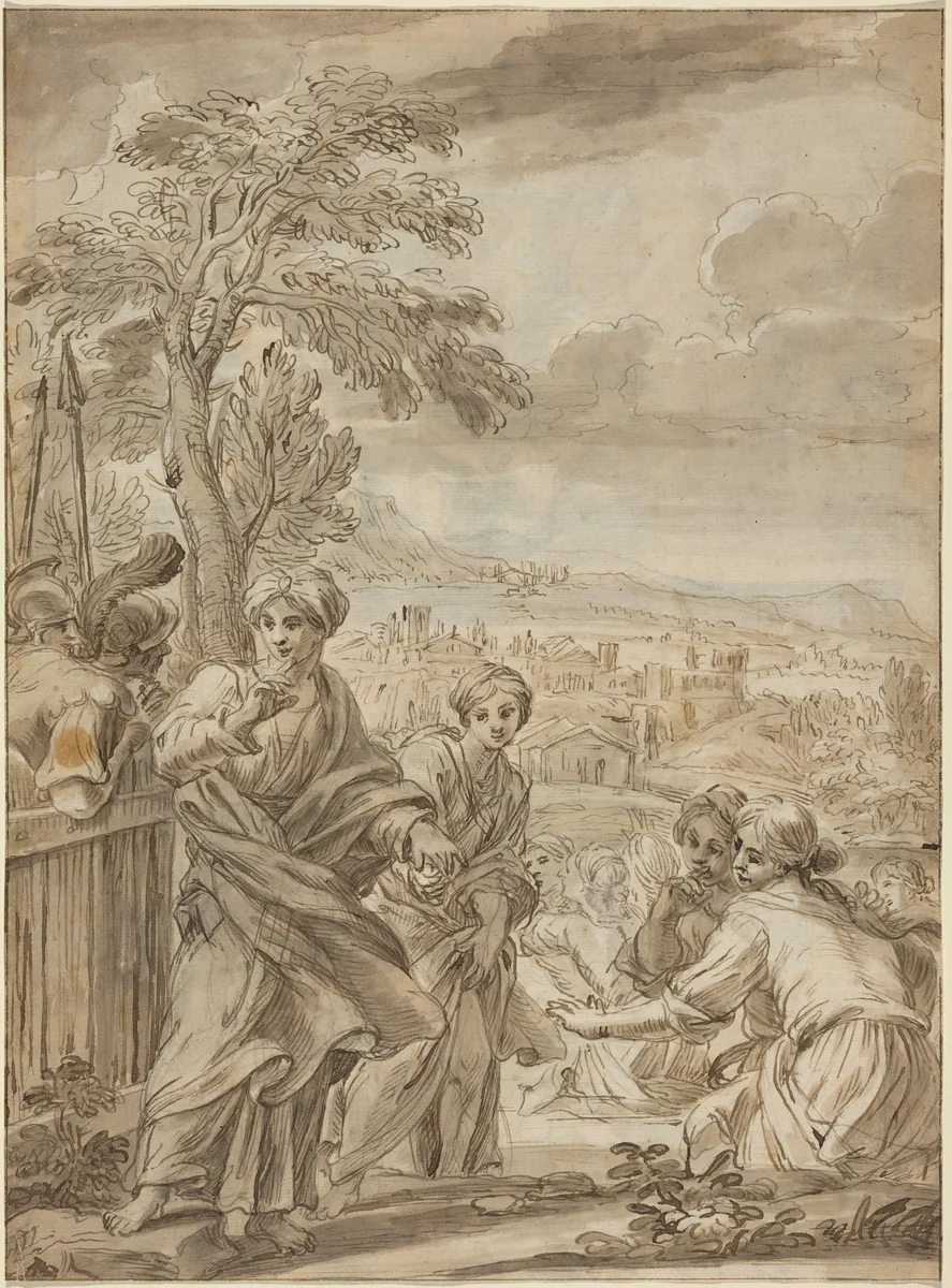 Historical Scene [recto] by Angelo Marullo, drawing, 1630-1710