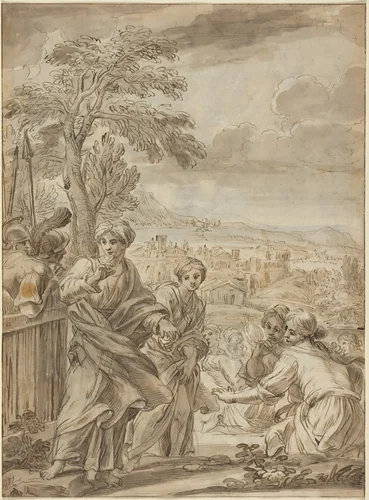 Historical Scene [recto] by Angelo Marullo, drawing, 1630-1710