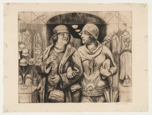 Leaving the Shop by Kenneth Hayes Miller, print, 1929