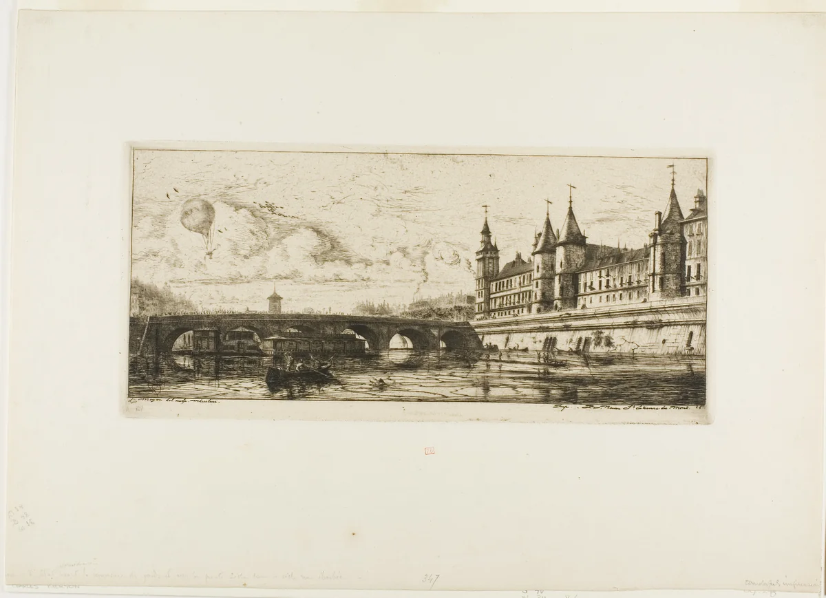 Pont-au-Change, Paris by Charles Meryon, print, 1854