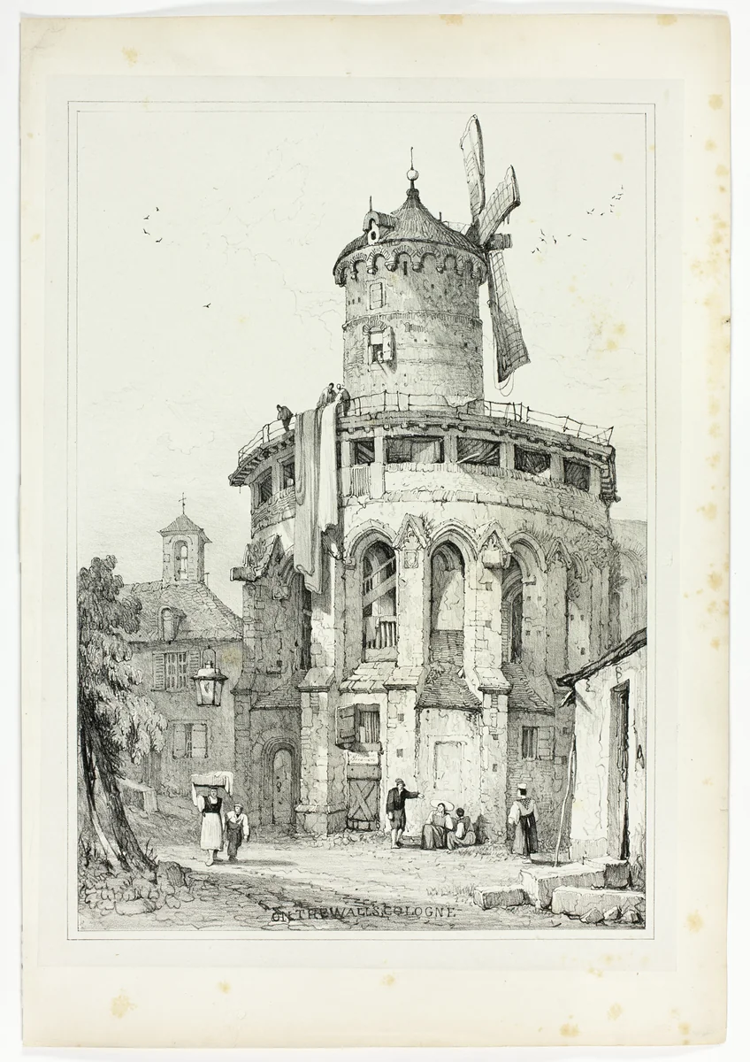 On the Walls, Cologne, from Facsimiles of Sketches made in Flanders and Germany by Samuel Prout, print, 1833