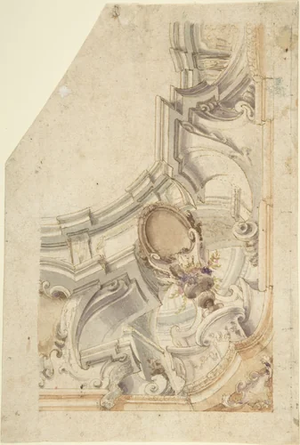 Design for the Corner of a Cove by anonymous, drawing, 1700-1780