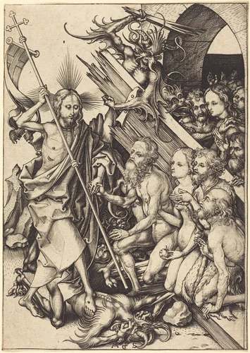 Christ in Limbo by Martin Schongauer, print, 1480