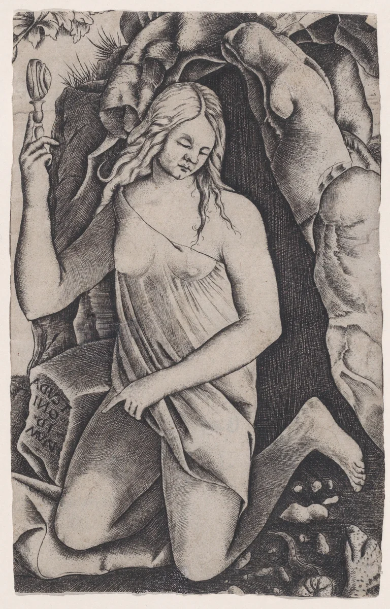 Saint Margaret by Agostino Veneziano, print, 1514-1536