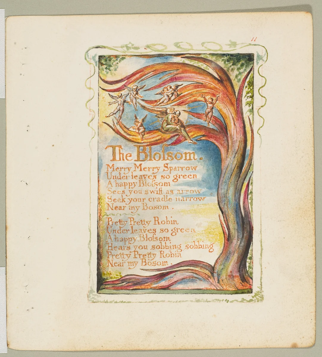 Songs of Innocence: The Blossom by William Blake, print, 1789-1825