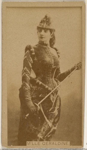 M'lle Geraldine, from the Actors and Actresses series (N45, Type 8) for Virginia Brights Cigarettes by Allen & Ginter, photograph, 1885-1891