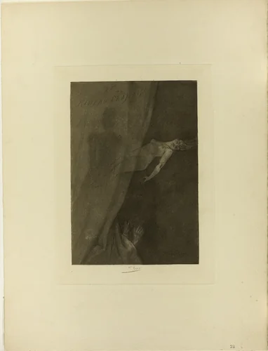 The Crimson Curtain by Félicien Rops, print, 1853-1898