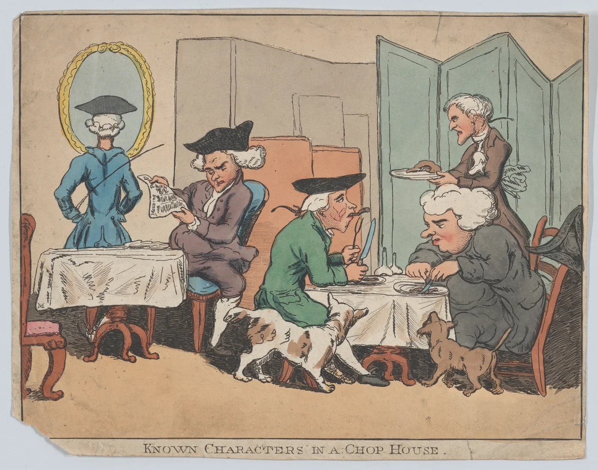 Known Characters in a Chop House by anonymous, print, 1800-1820