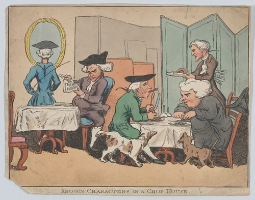 Known Characters in a Chop House by anonymous, print, 1800-1820