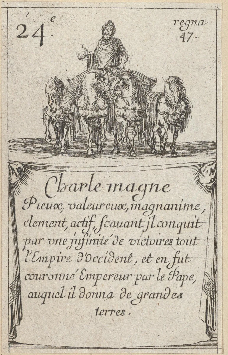 Karel de Grote by Stefano della Bella, print, 1620-1664