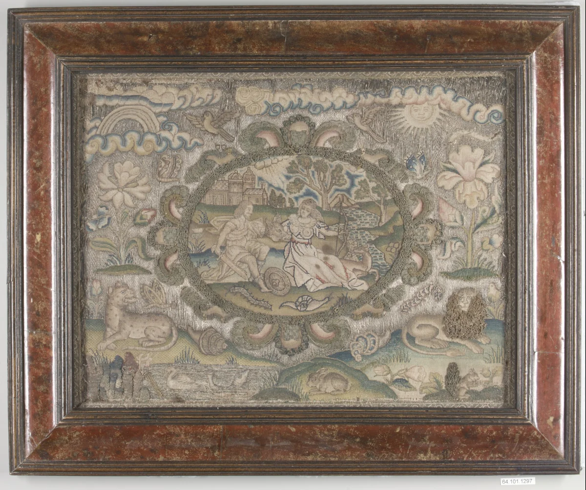 Meleager and Atalanta by Crispijn de Passe the Younger, textile, 1600-1625