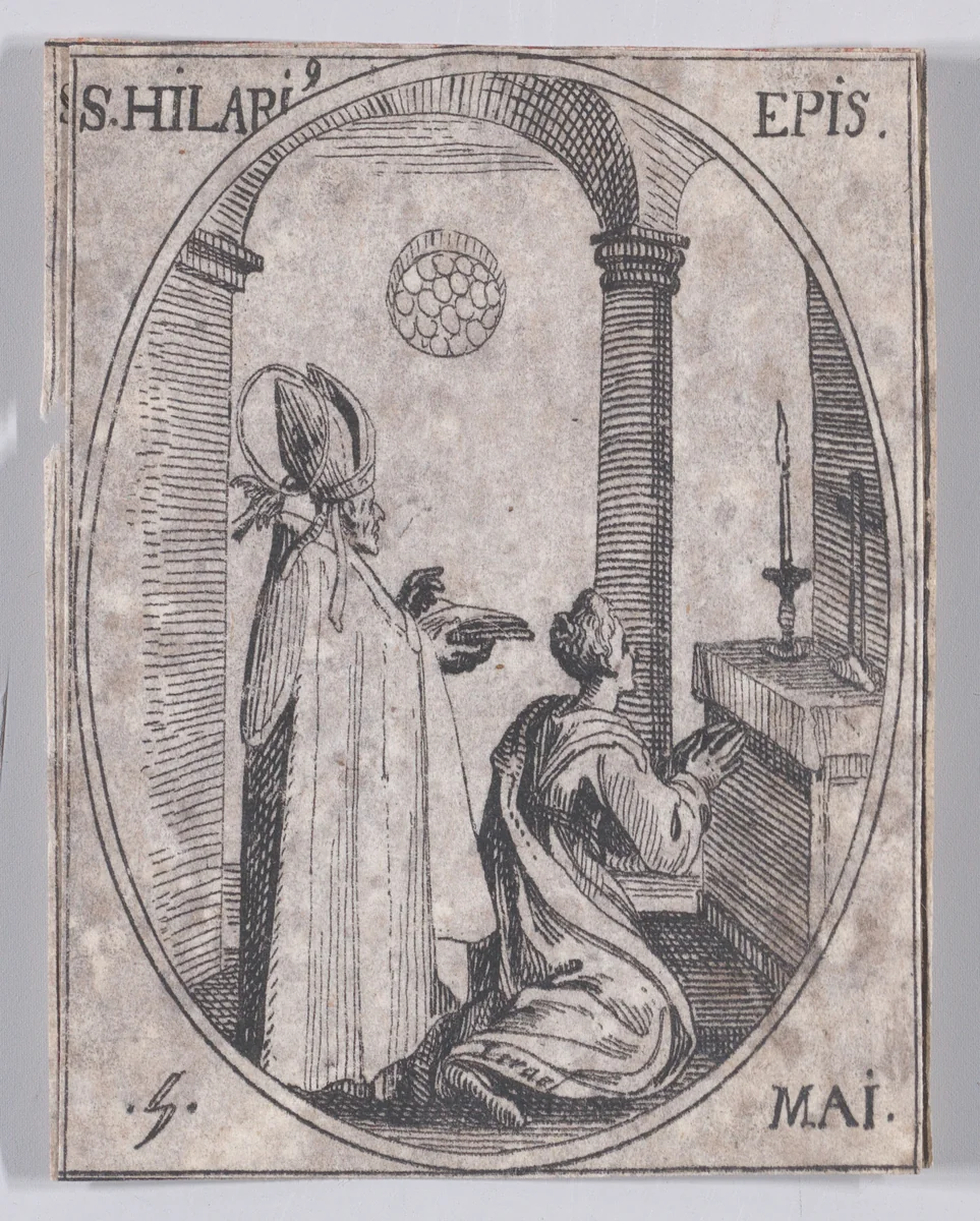 S. Hilaire, évêque (St. Hilary, Bishop), May 5th, from "Les Images De Tous Les Saincts et Saintes de L'Année" (Images of All of the Saints and Religious Events of the Year) by Jacques Callot, print, 1636