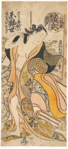 Woman Disrobing by Okumura Toshinobu, print, 1715-1760