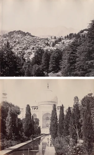 Shimla and the Taj Mahal by Samuel Bourne, photograph, 1860-1869