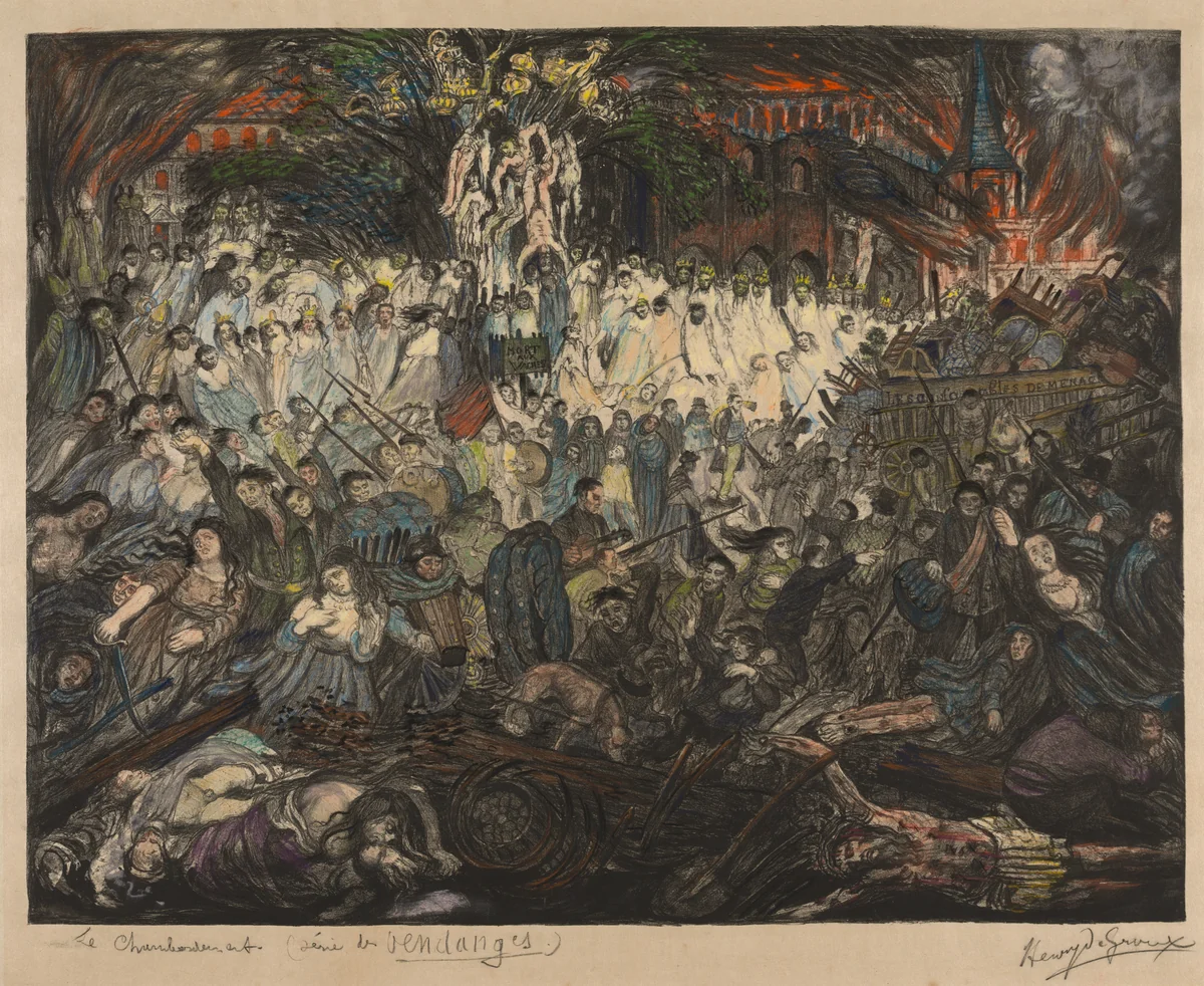 Harvests: The Pillage by Henri De Groux, print, 1889-1899