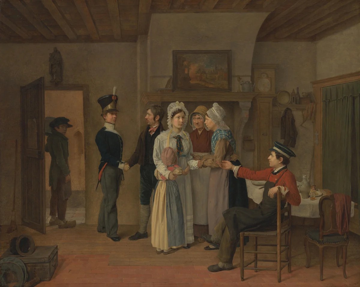The Soldier's Farewell by Charles van Beveren, painting, 1828