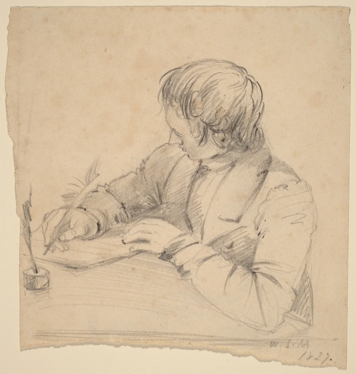 Shepard Alonzo Mount, Age Twenty-Three [recto] by William Sidney Mount, drawing, 1827