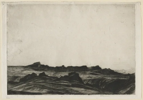 Arran Peaks by David Young Cameron, print, 1912