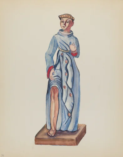 Plate 36: Saint Roch: From Portfolio "Spanish Colonial Designs of New Mexico" by American 20th Century, index of american design, 1935-1942