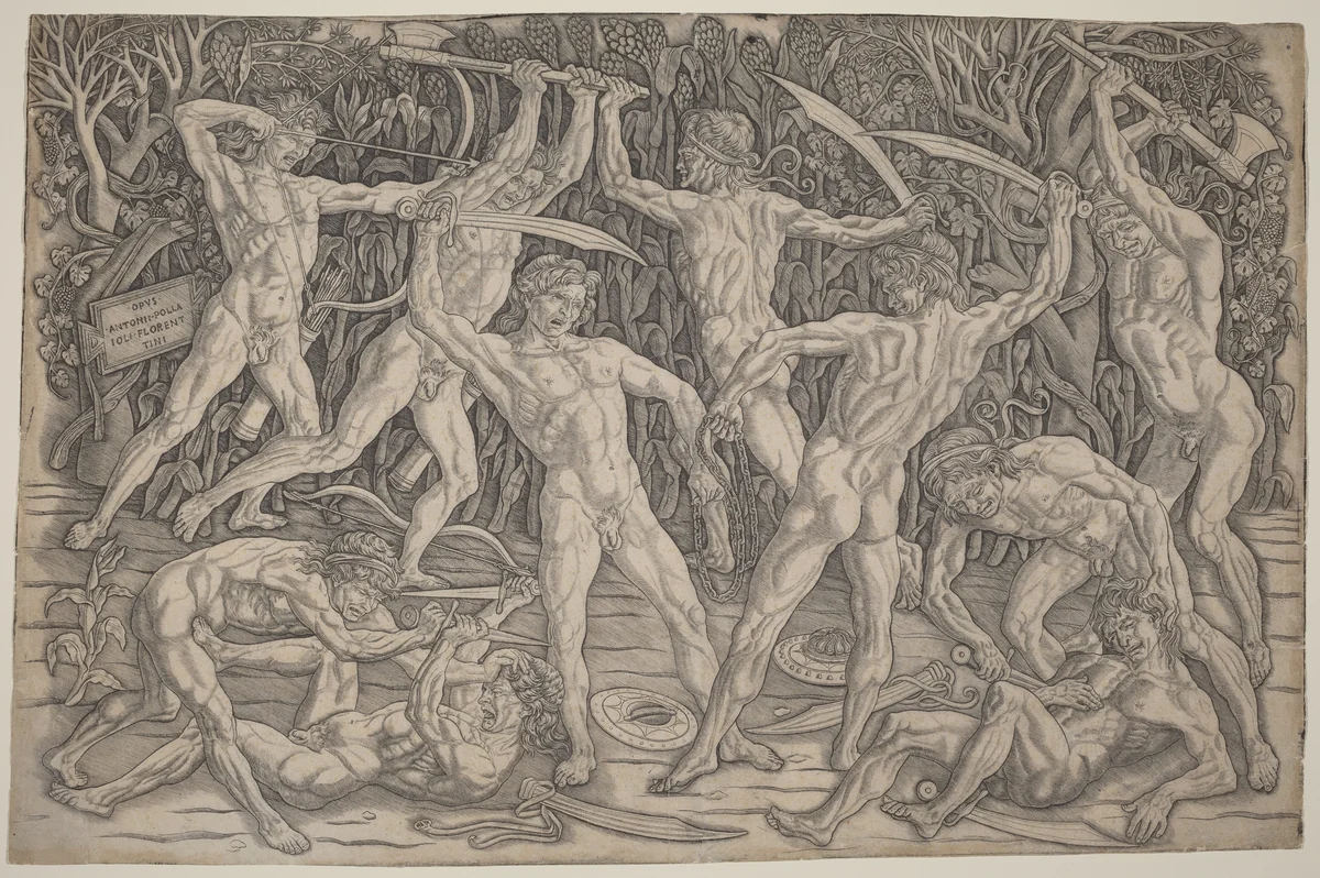 Battle of the Nudes by Antonio del Pollaiuolo, print, 1470-1475