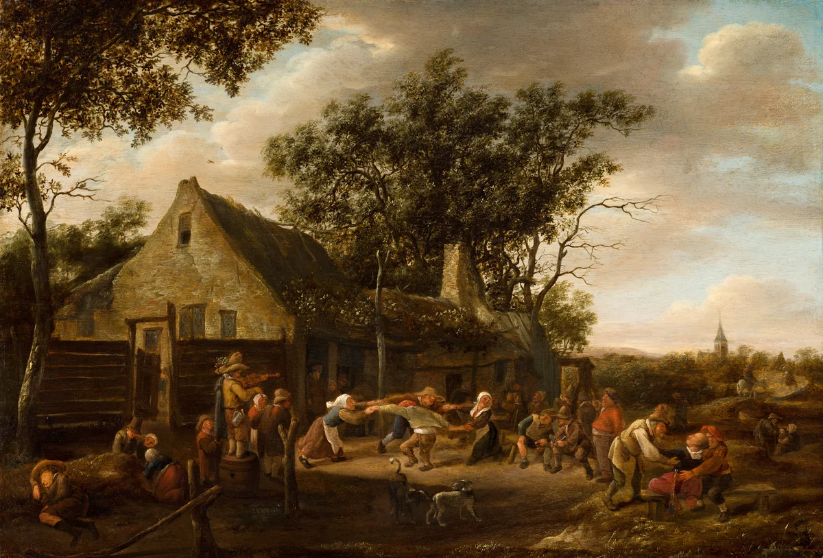 Peasants Dancing at an Inn by Jan Steen, painting, 1646