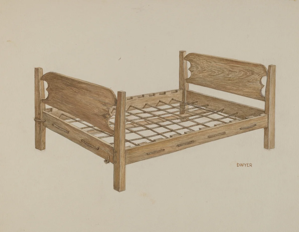 Three-quarter Bed by Grace Dwyer, index of american design, 1936