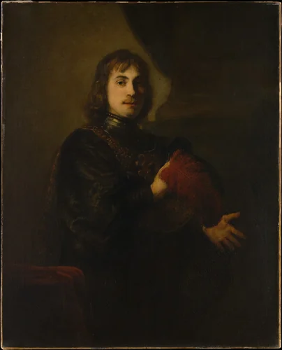 Portrait of a Man with a Breastplate and Plumed Hat by Rembrandt, painting, 1625-1674