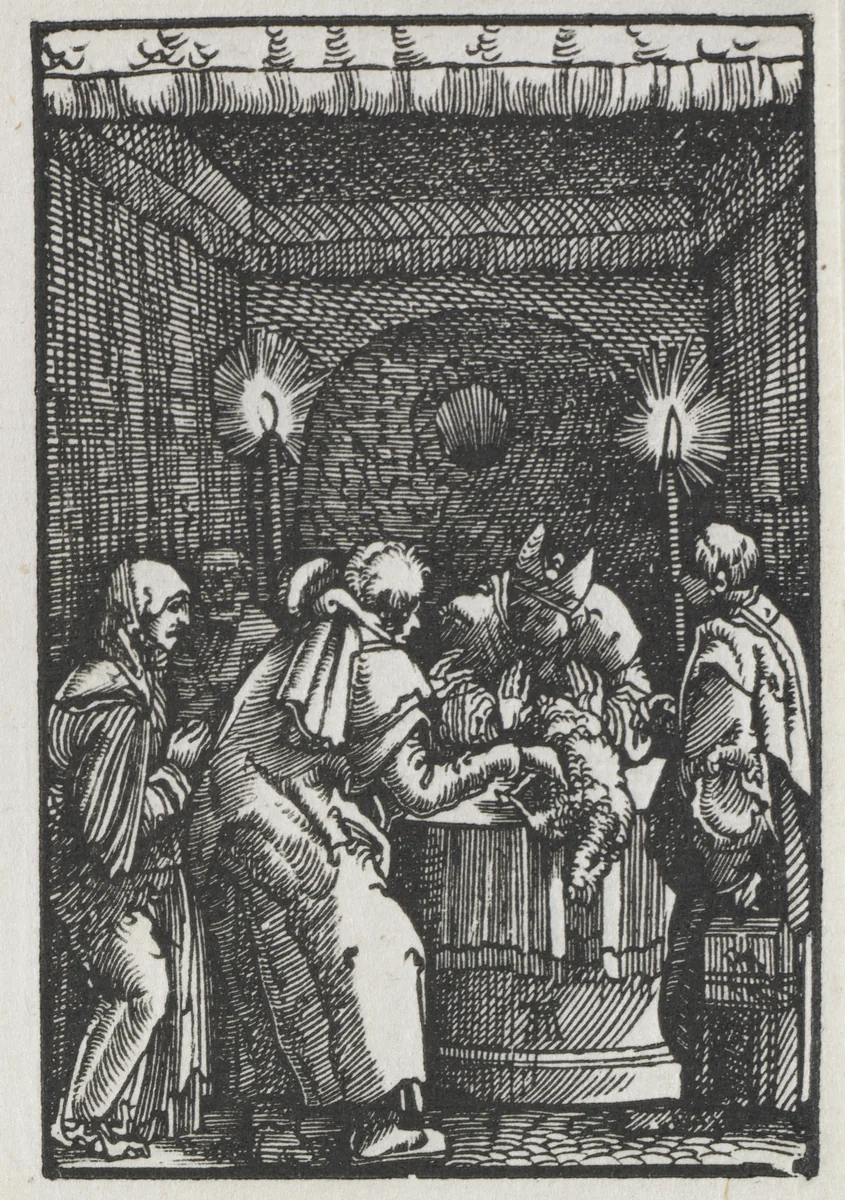 The Fall and Redemption of Man: Joachim's Offering Rejected by the High Priest by Albrecht Altdorfer, print, 1510-1520