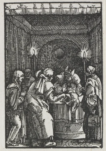 The Fall and Redemption of Man: Joachim's Offering Rejected by the High Priest by Albrecht Altdorfer, print, 1510-1520