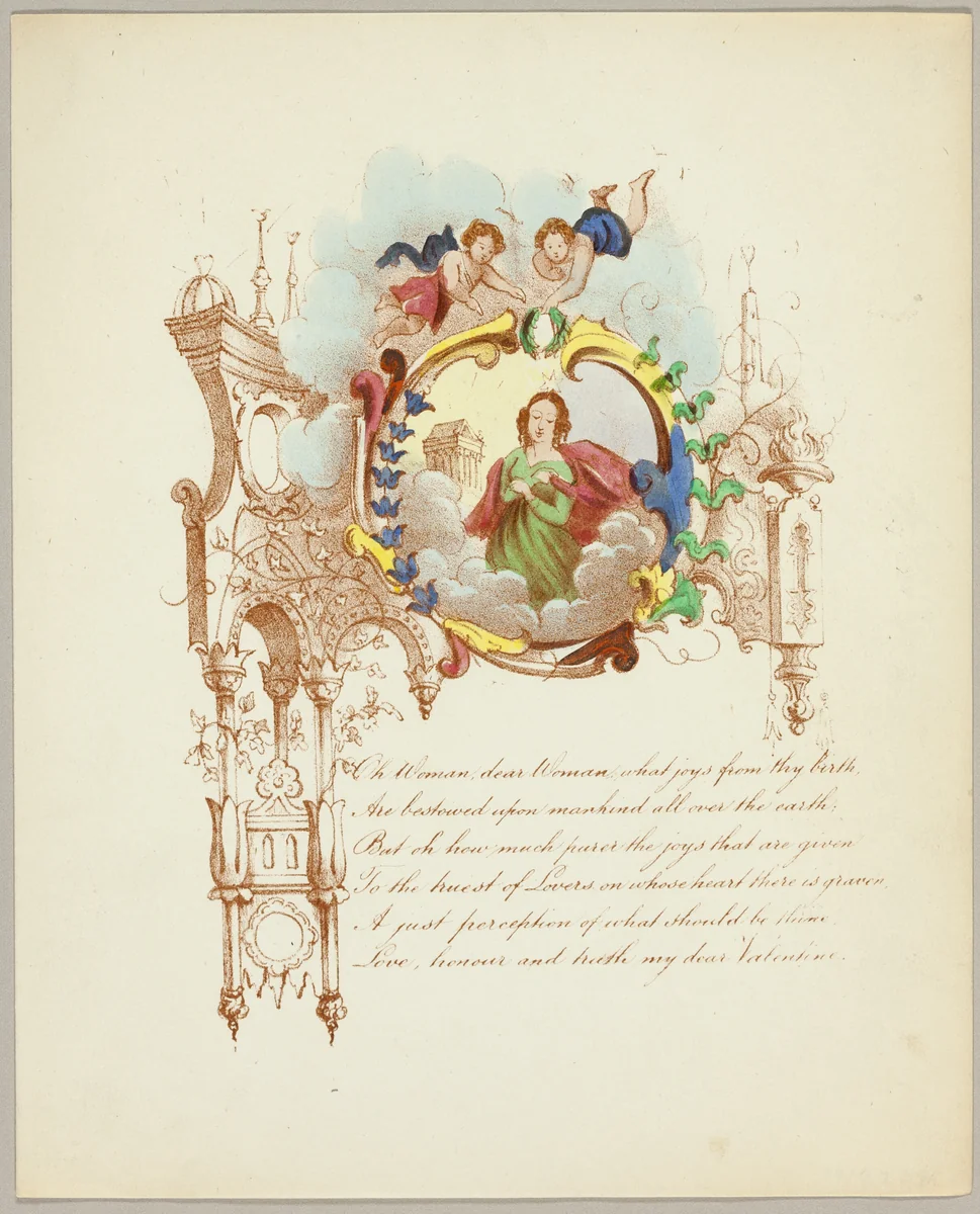 Oh Woman, Dear Woman (valentine) by Unknown Artist, other, 1837-1847