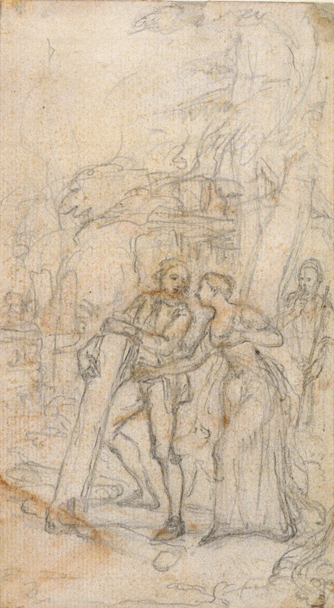 Study for William Shakespeare's "The Tempest" by Hubert François Gravelot, drawing, 1734-1773