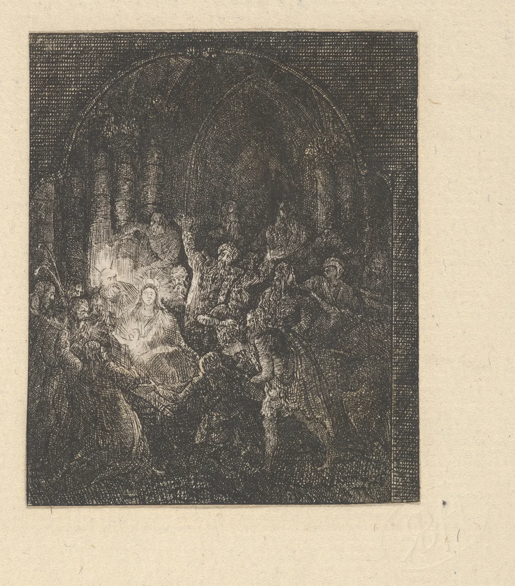 L'Adoration des Bergers (The Adoration of the Shepherds) by Rodolphe Bresdin, print, 1839-1885