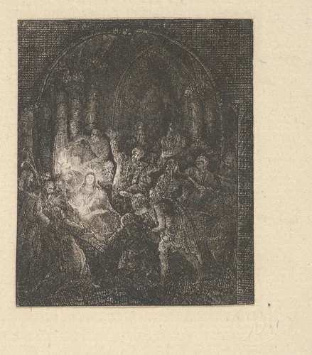 L'Adoration des Bergers (The Adoration of the Shepherds) by Rodolphe Bresdin, print, 1839-1885