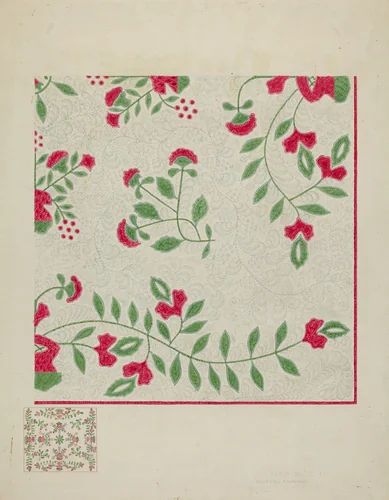 Quilt by Therkel Anderson, index of american design, 1936