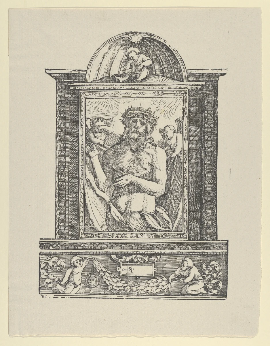 Ecce Homo / Man of Sorrows by Hans Schäufelein, print, 1922