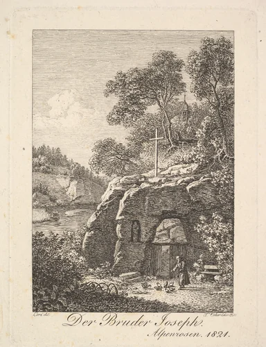 Brother Joseph in the Alps by Johann Christoph Erhard, print, 1820