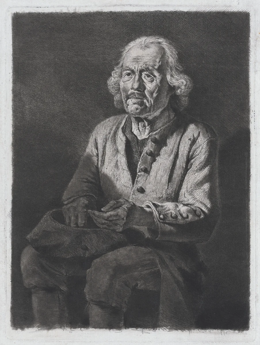 Old Gérard, Peasant from Chasselay by Jean Jacques de Boissieu, print, 1772