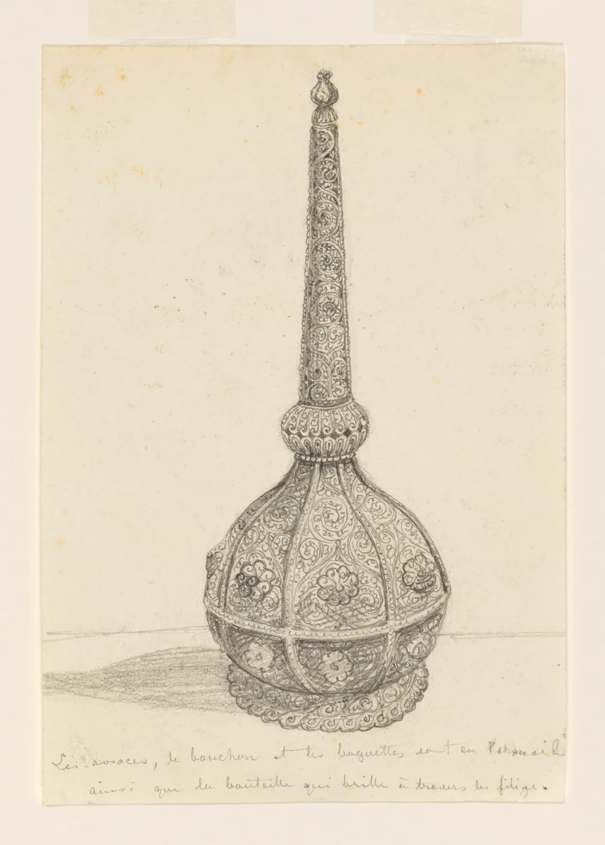 Rosewater Sprinkler by Olivier Bro de Comères, drawing, 1828-1845