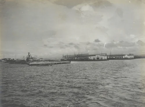 Cristobal Terminals from the bay, showing Piers No. 7, 8, 9 by Unidentified Photographer, photograph, 1915