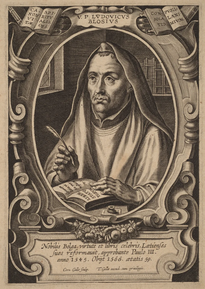 Louis de Blois by Cornelis Galle Theodor Galle, print, 1576-1650