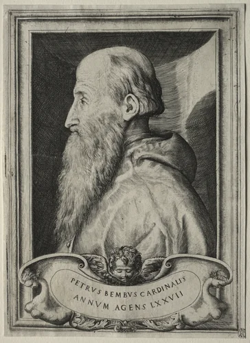 Portrait of Cardinal Pietro Bembo by Giulio Bonasone, print, 1547