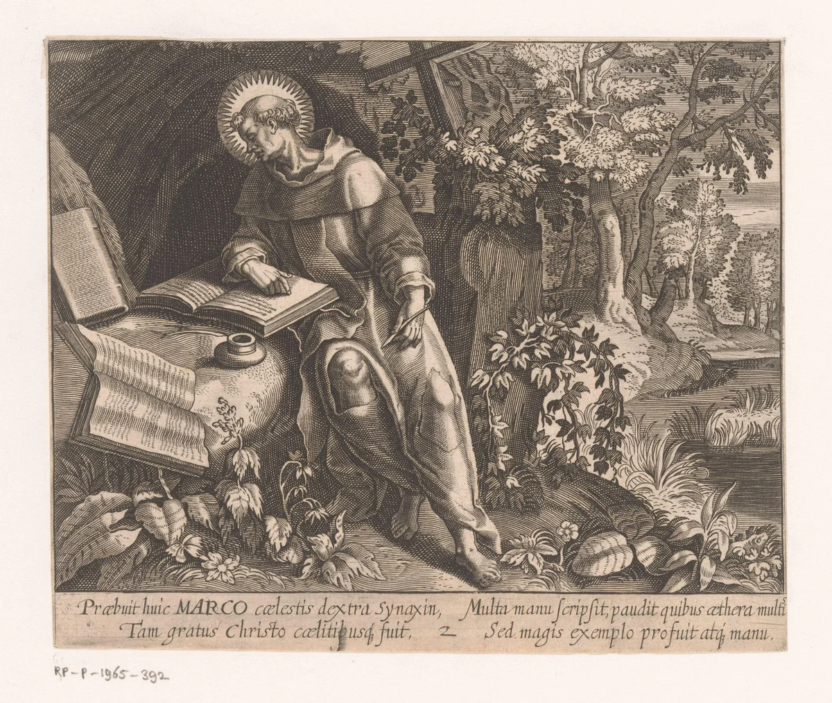 Marcus de kluizenaar by Charles van Boeckel, print, 1594-1614