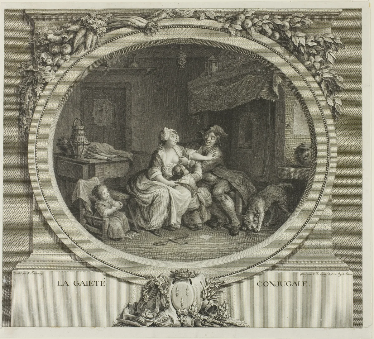 Conjugal Gaiety by Nicolas Delaunay, print, 1759-1792