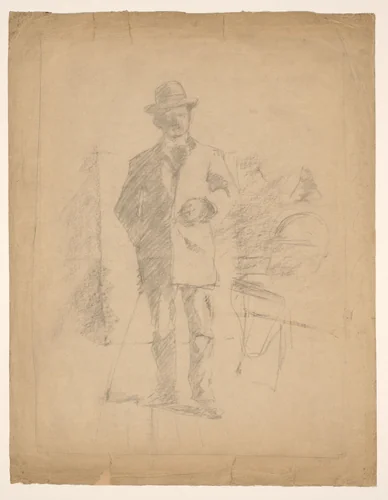 Staande man van voren gezien by Willem Witsen, drawing, 1870-1923