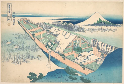 Ushibori in Hitachi Province (Jōshū Ushibori), from the series Thirty-six Views of Mount Fuji (Fugaku sanjūrokkei) by Katsushika Hokusai (葛飾 北斎), print, 1820-1842