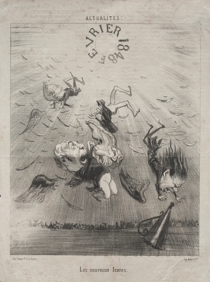 The new Icarus by Honoré Daumier, print, 1850
