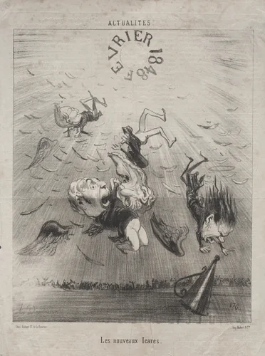 The new Icarus by Honoré Daumier, print, 1850
