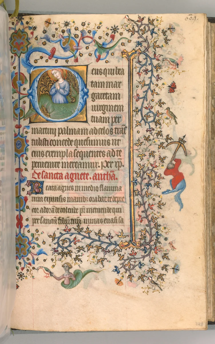 Hours of Charles the Noble, King of Navarre (1361-1425): fol. 299a, St. Margaret by Master of the Brussels Initials and Associates, book, 1400-1410