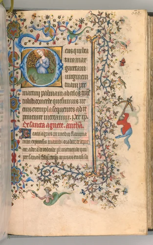Hours of Charles the Noble, King of Navarre (1361-1425): fol. 299a, St. Margaret by Master of the Brussels Initials and Associates, book, 1400-1410